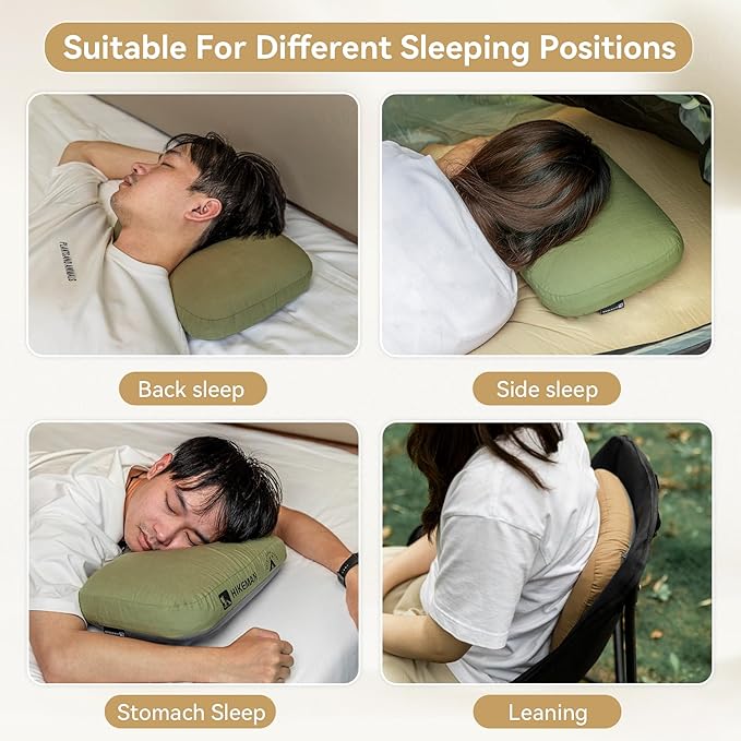 HIKEMAN Camping Memory Foam Pillow - Ultralight Travel Pillow,Backpacking Pillow with Removable