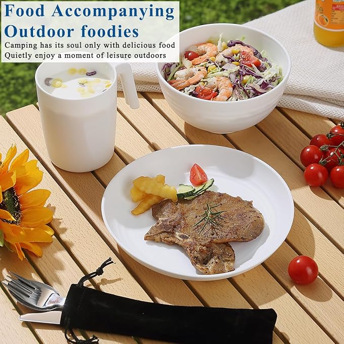 Camping Utensils, Reanea Camping Mess Kit for Travel, Camping, Picnic, Outdoor, Camping Gear