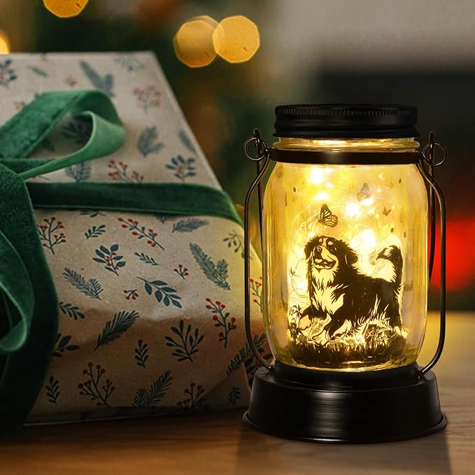 Bernese Mountain Dog Gifts for Women/Men Bernese Mountain Solar Lanterns Birthday Dog Lovers