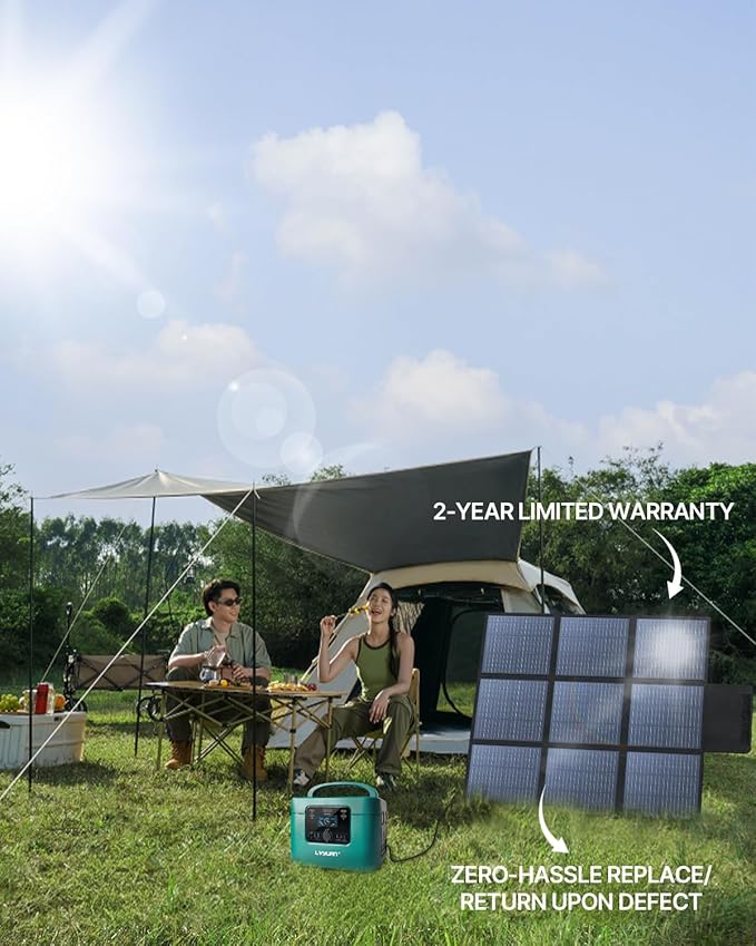 LVYUAN 300W Portable Solar Panel, 20V Foldable Pillow-Sized Solar Panel IP65 Waterproof, Upgraded