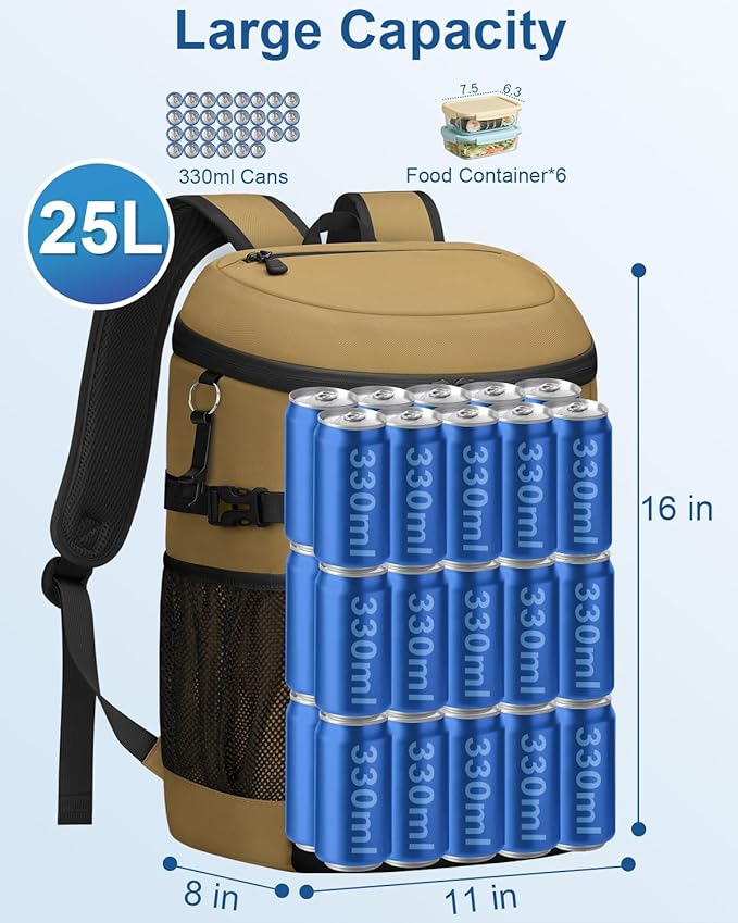 Cooler Backpack Insulated Waterproof,30 Cans Backpack Coolers Leakproof Lunch Backpack for Men