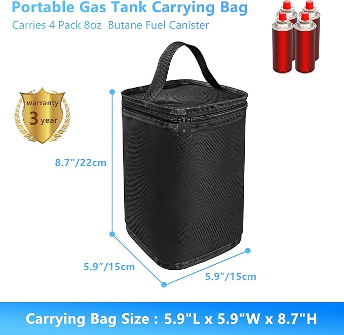 Mini Fuel Cylinder Storage Bag, Butane Fuel Canister Cover,Gas Tank Protective bag, Easy to Carry