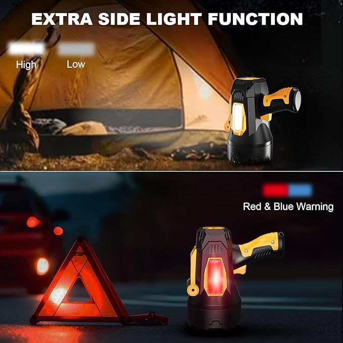 LBE Rechargeable Spotlight, Super Bright 90,000 Lumens Led Flashlight Handheld Spot Lights Outdoor