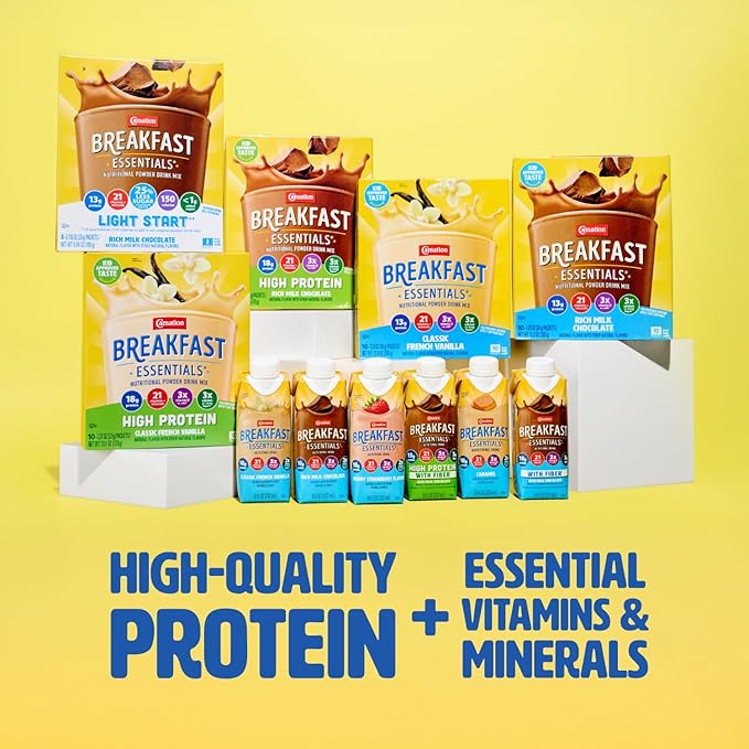 Carnation Breakfast Essentials Original Nutritional Drink Caramel Flavor 8 oz Bottle 24 Ct