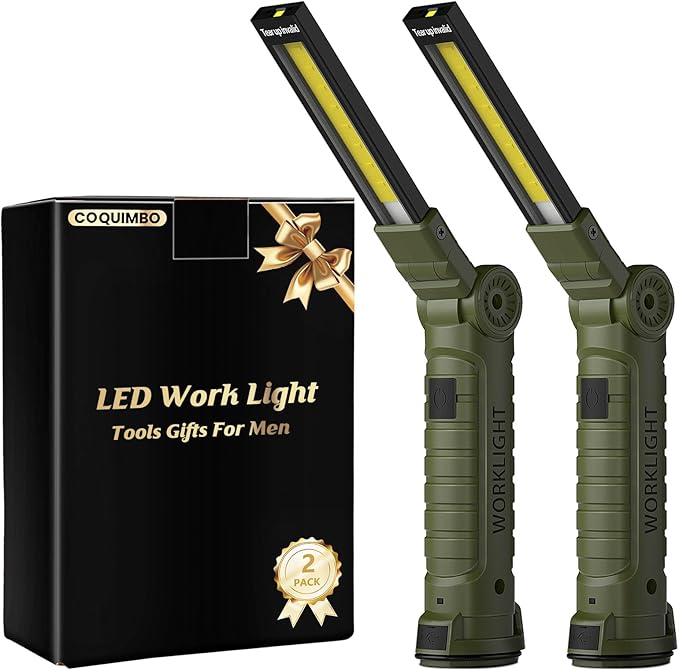 Coquimbo Tool Gifts for Men Him, Rechargeable LED Work Light Grill Light with Magnetic Base and