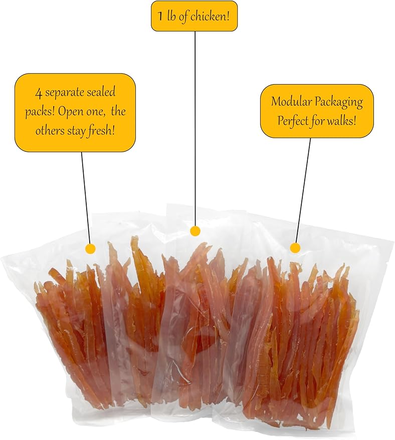 Rena's Recipe Chicken Fillet Slices 1 lb (4 oz X 4 Packs) Glucosamine & Chondroitin Added for Joing