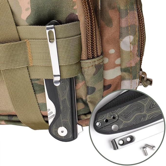 ioko Folding knife D2 blade material, G10 two-color handle, suitable for men and women outdoor