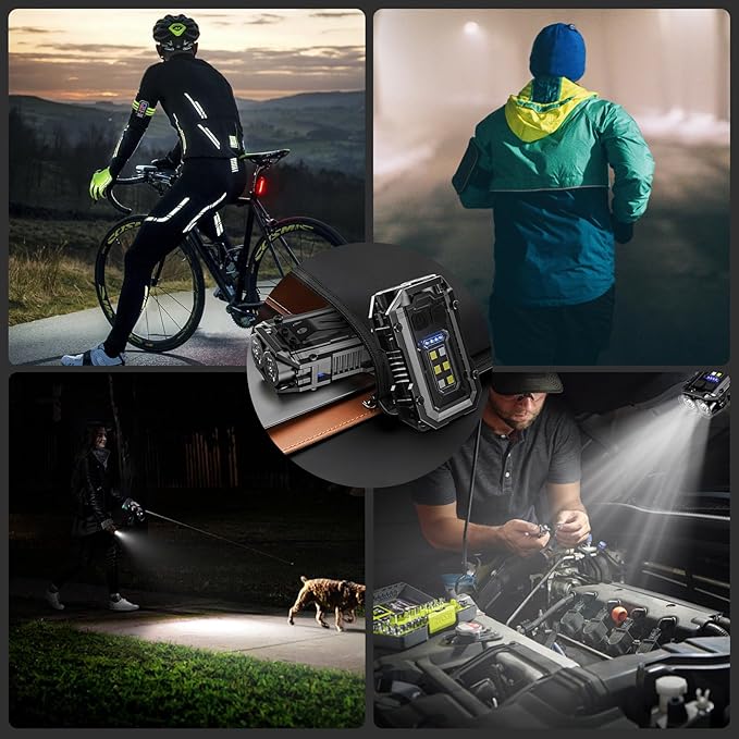 500LM Clip on Flashlight, 2 PCS 8 Modes Running Light for Runners Rechargeable Safety Lights
