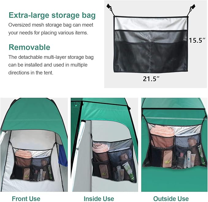 anngrowy Shower Tent Pop-Up Privacy Tent Camping Portable Toilet Tent Outdoor Camp Bathroom