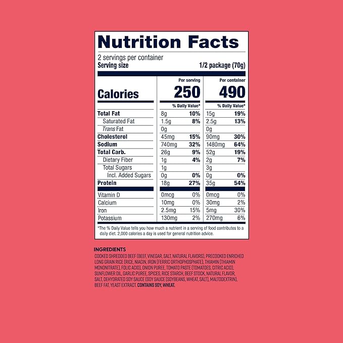 BIGHORN Mountain Food Spicy Mexican Birria and Rice - contains 4 packs | 8 servings | 140g Protein