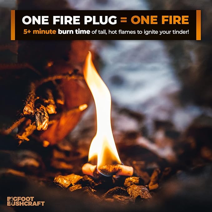 Non-Toxic Waterproof Fire Starters with 5+ Minute Burn for Emergencies, Survival, Campfires, Fire