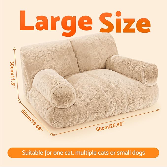Gimars Upgrade Large Cat Bed for Indoor Cats -Added 10% More Stuff Sponge, Orthopedic Pet Couch