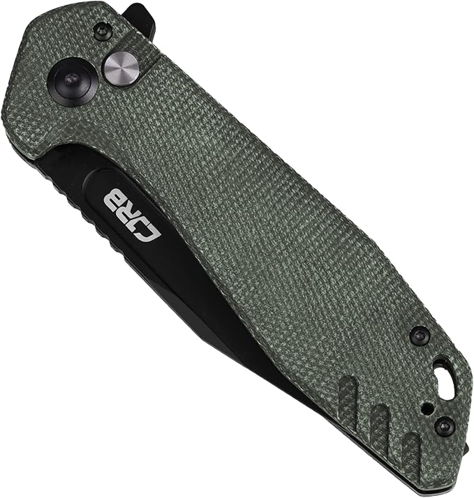 CJRB CUTLERY Folding Knife Riff (J1928) Button Lock Pocket Knife for Men Black PVD AR-RPM9 Steel