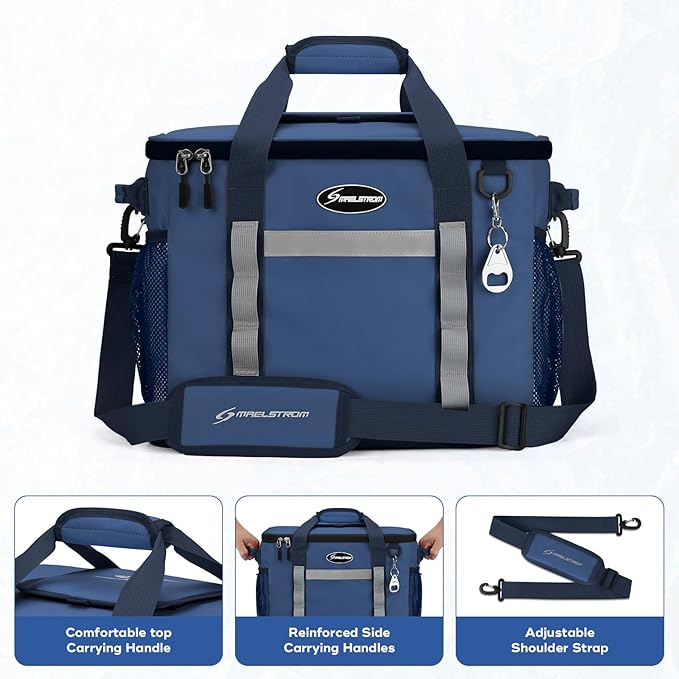 Maelstrom Collapsible Soft Cooler Bag, 24/30/60/75 Cans Beach Cooler, Ice Chest, Leakproof &