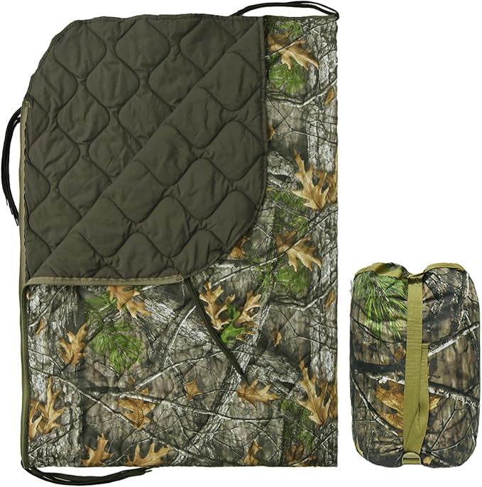 Military Poncho Liner with Zipper Camping Blanket Army Insulation Sleeping Bag Insulated Waterproof