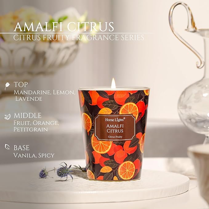 HomeLights 1-Wick Candles for Home Scented - 6.7oz Soy Wax Blend Candle Long-Lasting Fragrance