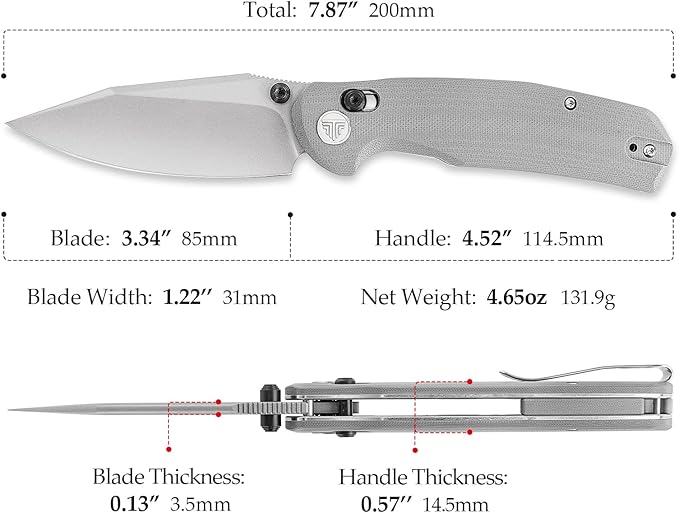 Axis Knives, EDC Folding Knife for Men, Pocket Knife with Clipï¼?.34??14C28N Steel,Thumb Stud