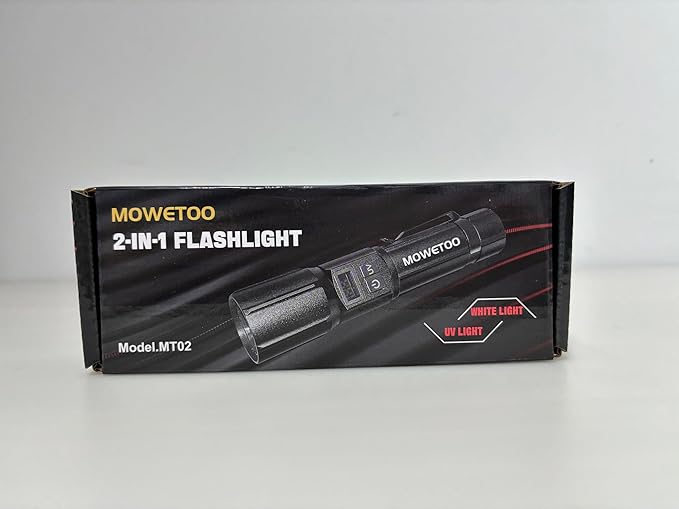 Black Light Flashlight 395NM, UV Light USB C Rechargeable with LCD Display, Zoomable Woods Lamp