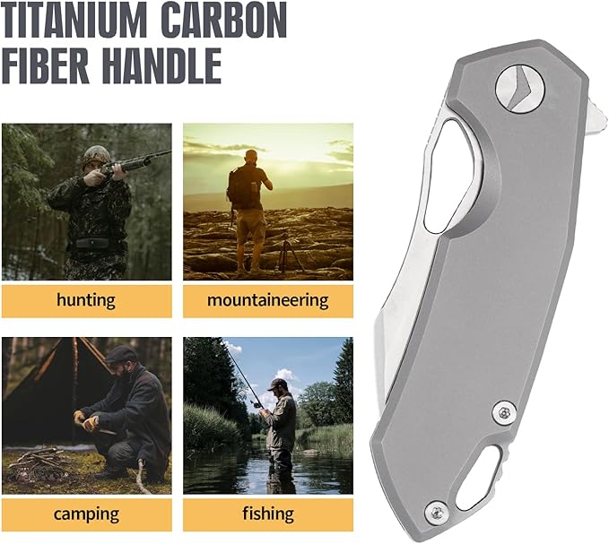 Folding Knife pocket knife EDC Knife With Clip Survival knife Camping knife - M390 Steel Titanium
