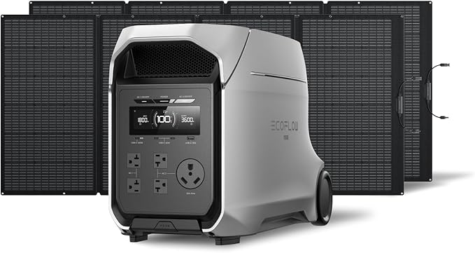 EF EcoFlow Delta 3 Ultra Plus Portable Power Station with 2X400W Solar Panel, 3072Wh LiFePO4