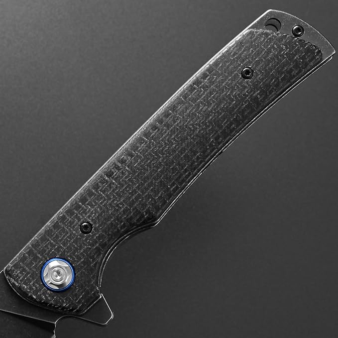 Eafengrow EF973 Folding Knife, D2 Steel Blade Micarta Handle Scale Pocket Knife Folder for Working