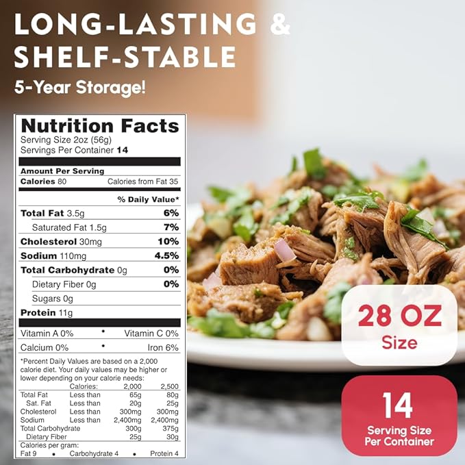 Werling Meats Canned Beef 28 Oz Fully Cooked, Heat & Eat | Shelf Stable Canned Meat for Pantry