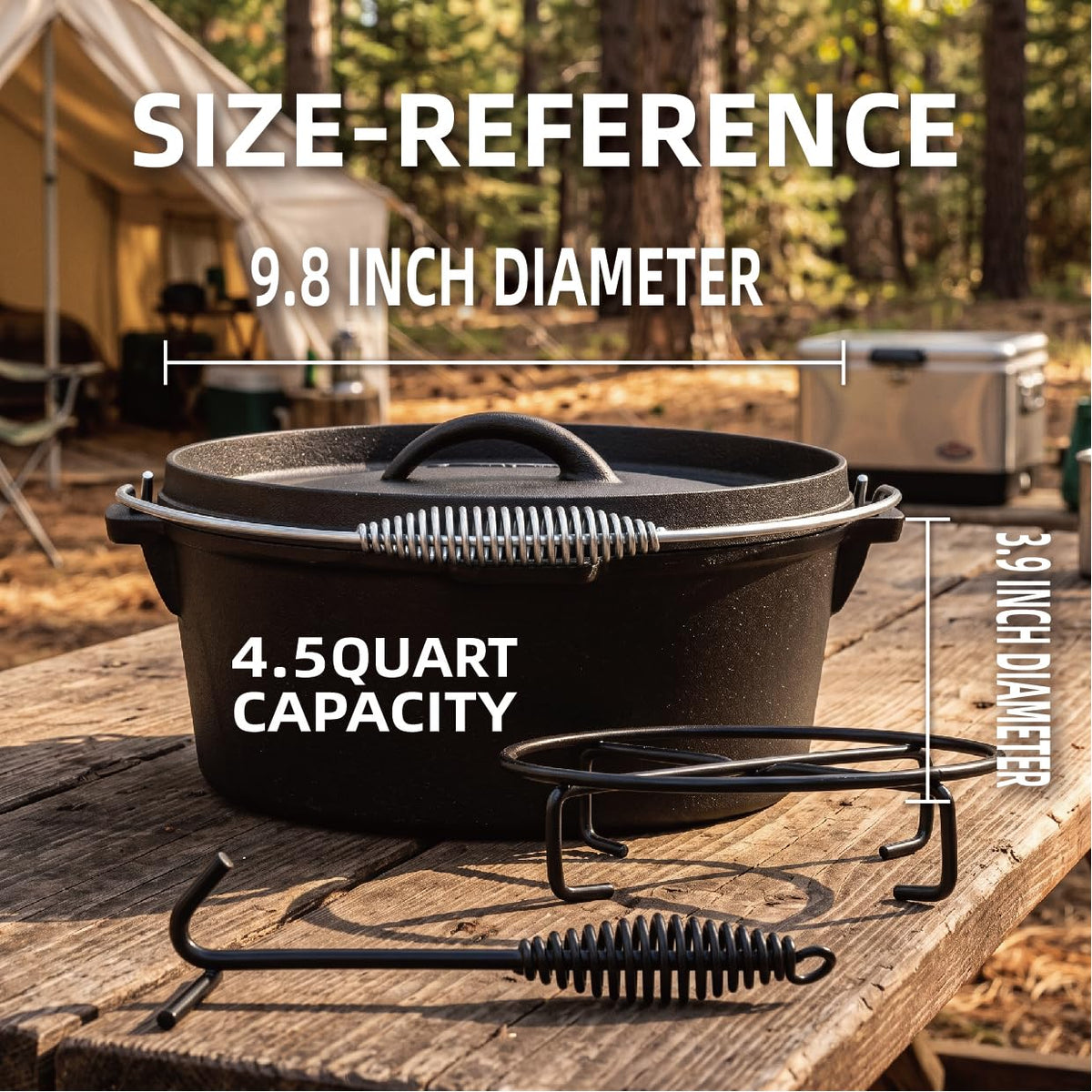 LOCEHNGY Cast Iron Dutch Oven - 4.5Qt, cast iron - product view 3