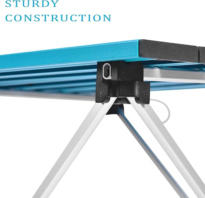Grope Small Folding Camping Table with Aluminum Table Top, Beach Table for Sand with Carrying