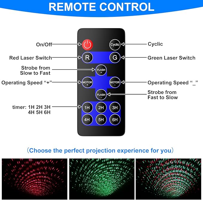 Christmas Laser Projector Light Outdoor: Green Red 2 Color Firefly Laser Lights, IP65 Waterproof