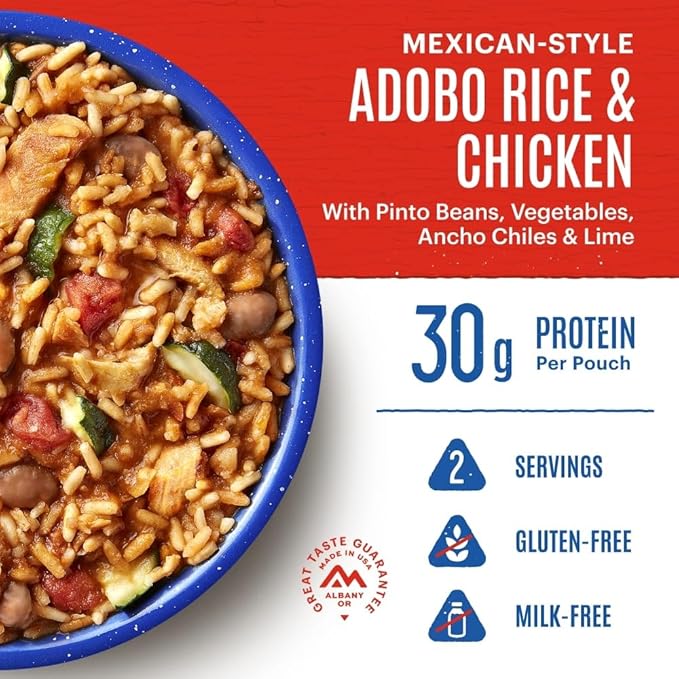 Mountain House GlutenFree MexicanStyle Adobo Rice & Chicken FreezeDried Food for Camping, 12