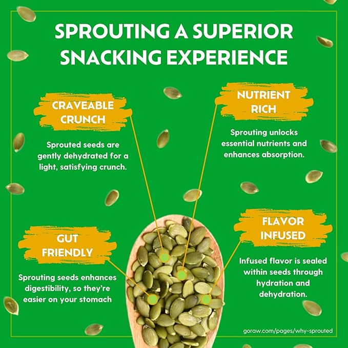 Go Raw Organic Sprouted Chili Lime Sprouted Snacking Seeds, 4 oz, 6 Pack, Pumpkin & Sunflower