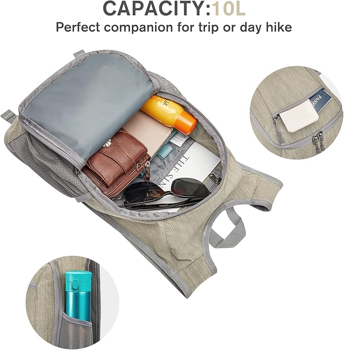 G4Free 10L/15L Hiking Backpack Lightweight Packable Hiking Daypack Small Travel Outdoor Foldable