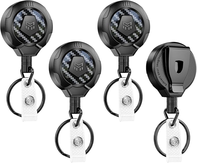 MNGARISTA Upgraded Heavy Duty Retractable Keychain with Belt Clip, 10 OZ Retraction, 31.5"