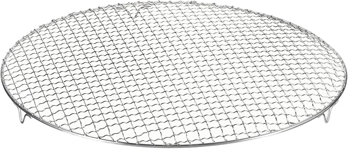 HARFINGTON Round Cooking Rack 16.7-inch 201 Stainless Steel Cross Wire Barbecue Grill Net with 20mm