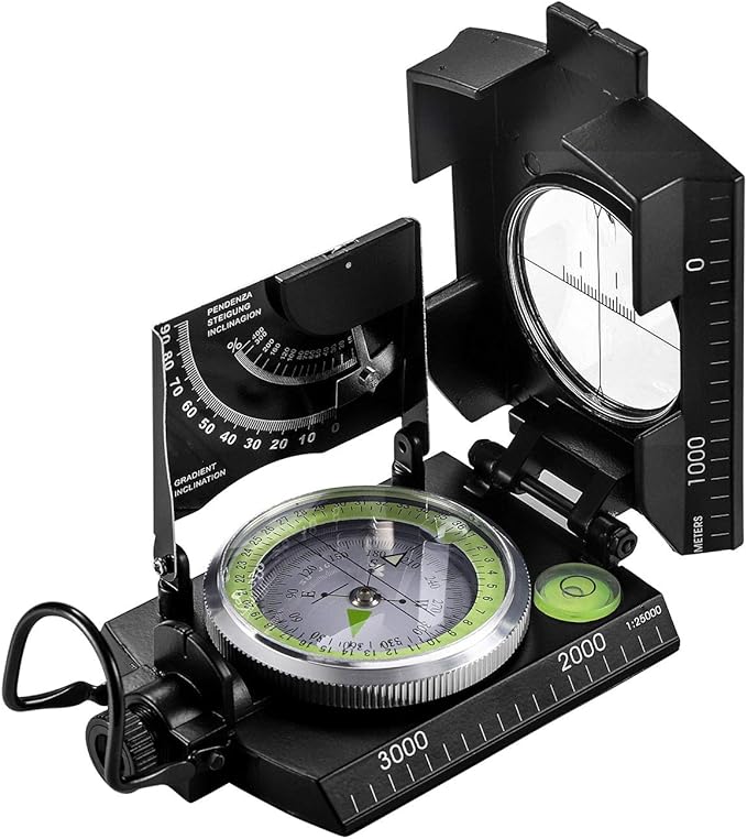 Eyeskey Multifunctional Military Sighting Navigation Compass with Inclinometer | Impact Resistant &