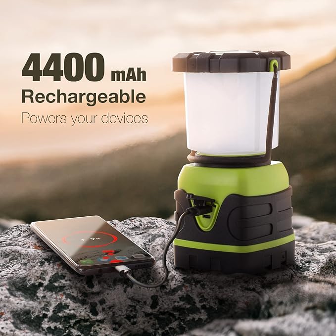 Lepro 1300LM LED Camping Lantern Rechargeable, 4 Light Modes, 3600mAh Power Bank, IPX4 Waterproof