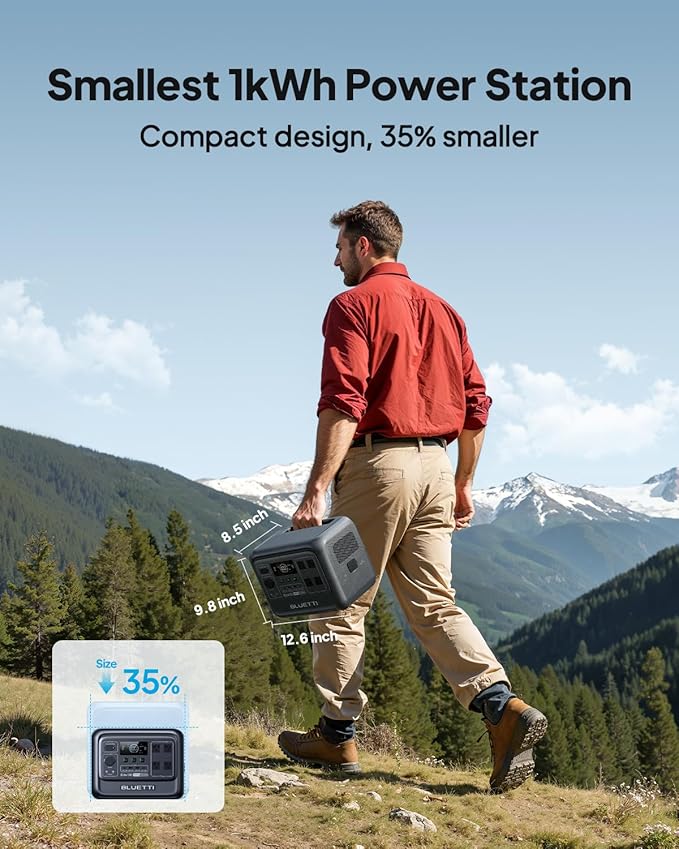 BLUETTI Elite 100 V2 Solar Generator with 350W Solar Panel (Ships Separately), 1024Wh Portable