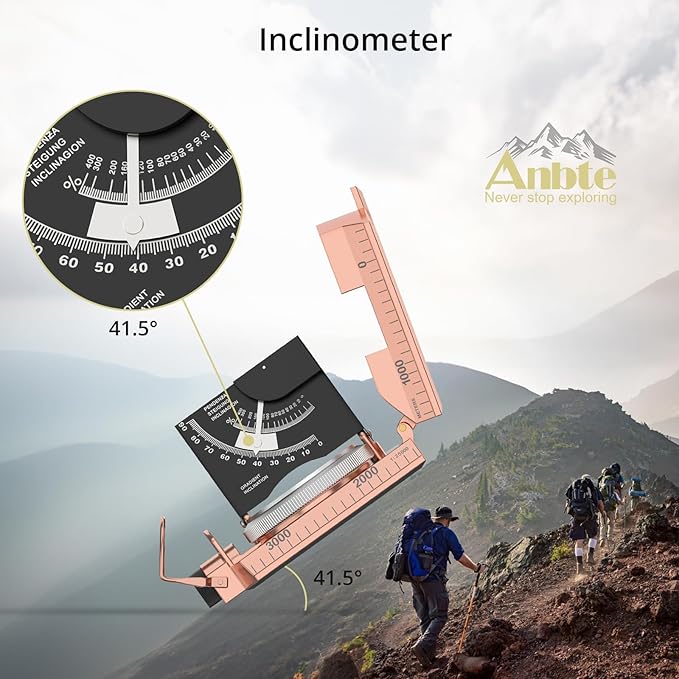 Compass Hiking Survival, IP65 Waterproof Metal Compass with Sighting Clinometer and Carry Bag