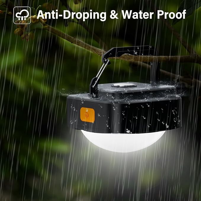 Rechargeable Camping Lights FLY2SKY 4Pcs Black Tent Lights Mini Flashlight Portable LED Camping