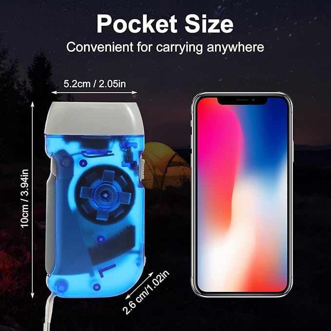 Mudder 24 Pieces Hand Crank Flashlight with LED Self Powered Charging Torch Dynamo for Camping