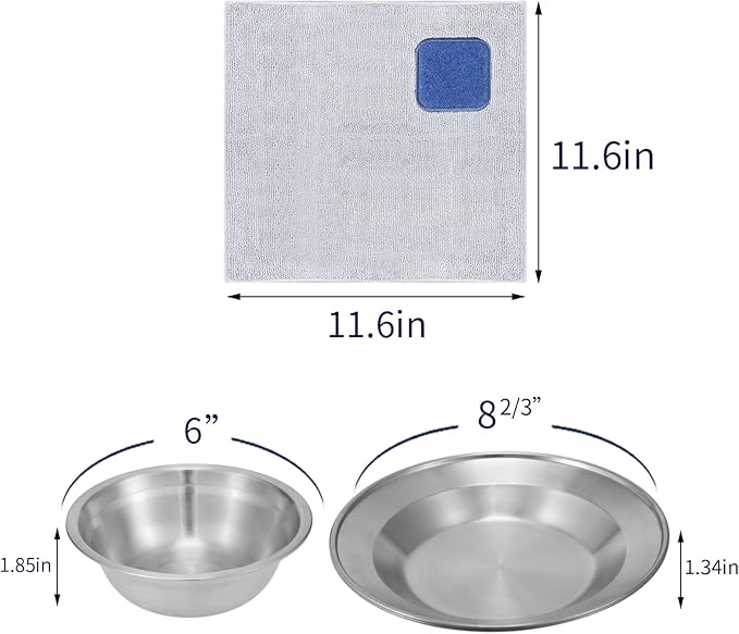 Outdoor Camping Mess Kit - 1 to 2 persons Camping Dishes Includes Cups, Bowls, Dishes, Knives