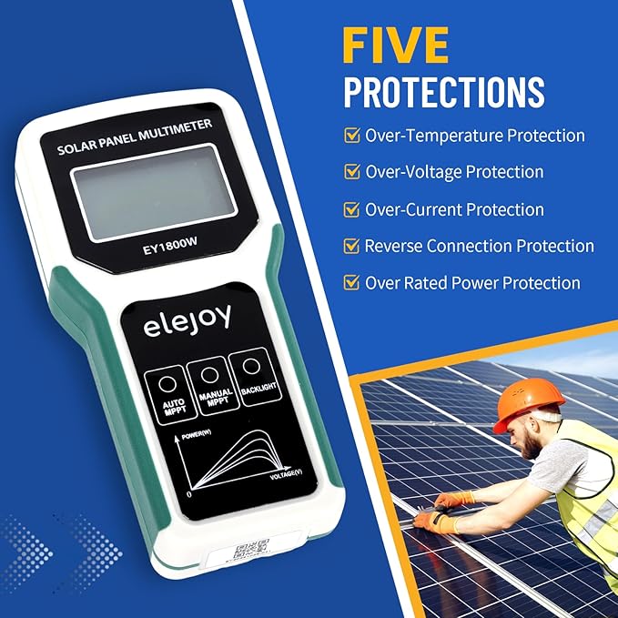 1800W Solar Panel Tester MPPT Photovoltaic Multimeter & Watt Meter Smart Portable Tool for Solar PV