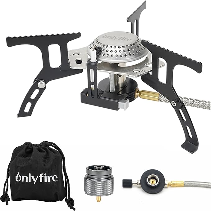 ONLYFIRE Portable Camping Gas Stove, Backpacking Camp Stove with Piezo Ignition, 1LB Propane