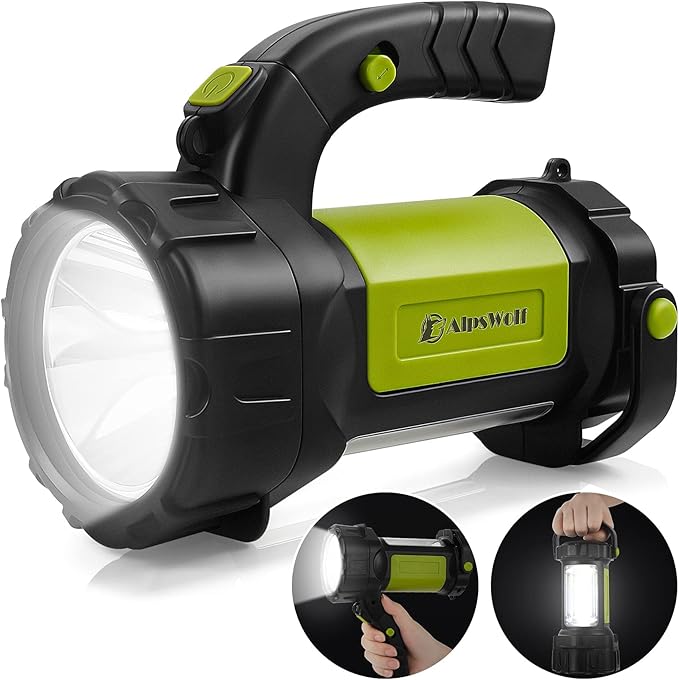 AlpsWolf Camping Lantern Rechargeable, LED Flashlight Spotlight Lantern with 800LM, 3600 mAh, Strap