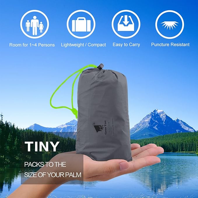 GEERTOP Portable Waterproof Tent Footprints Lightweight Camping Tent Ground Sheet Mat Sunshade