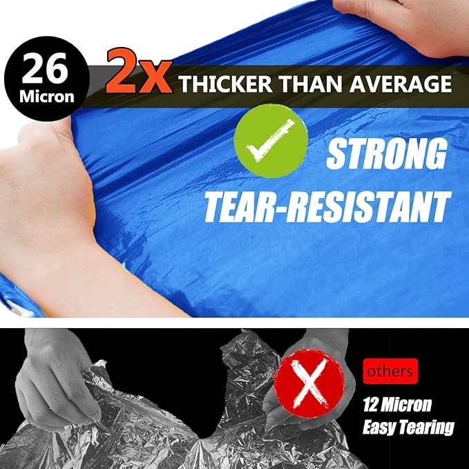 Frelaxy Emergency Blanket 2-Pack/4-Pack, Extra-Thick Extra-Large Space Blankets with Whistles