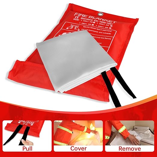 Fire Blankets for Home and Kitchen,4-Pack 40"x40" Emergency Fire Safety Blankets for People House