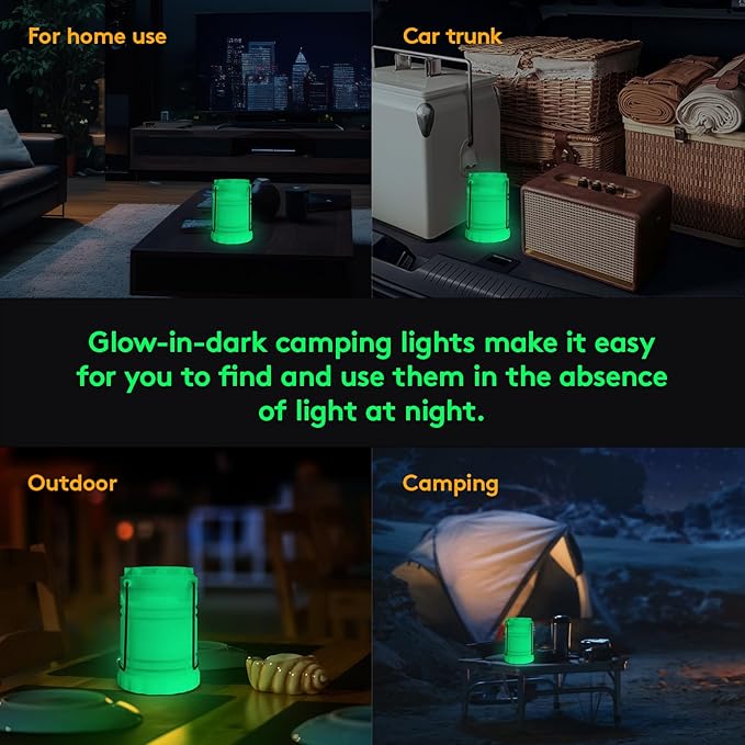 KUNHE LED 20 Pack Glow-in-The-Dark Camping Lanterns Battery Powered (Includes 60 AA Alkaline