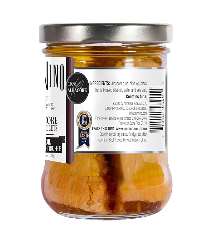 Tonnino Tuna Fish Albacore - Olive Oil in Truffle ??Pack of 6 ??Alternative to Salmon ??Protein