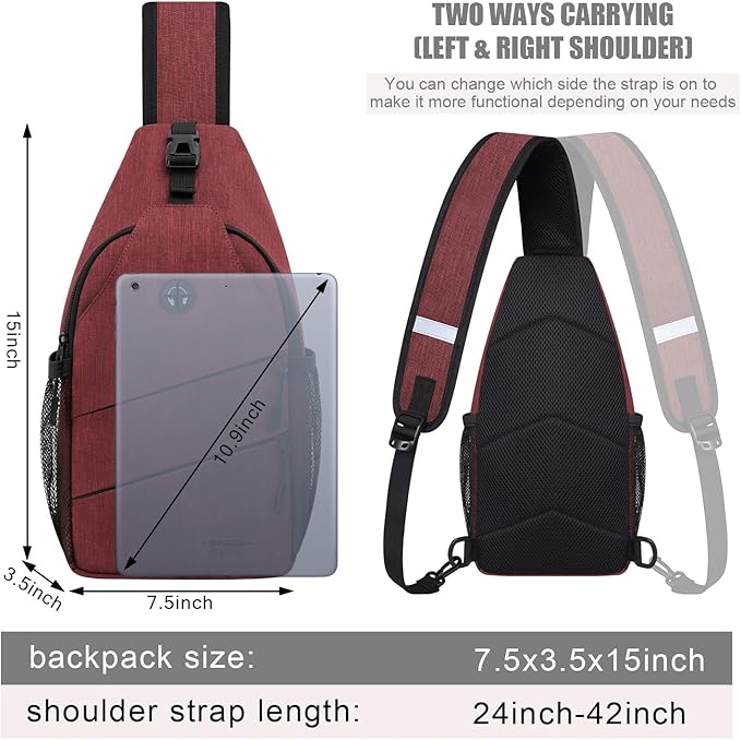 Crossbody Bags for Women Men Trendy Sling Bag Bakpack Casual Chest Bag with Convertible Shoulder